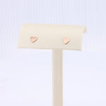 Load image into Gallery viewer, Asymmetrical Heart Stud Earrings in 14K Rose Gold, 6mm