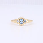 Load image into Gallery viewer, Aquamarine Signet Birthstone Ring in Yellow Gold