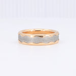 Load image into Gallery viewer, Gold and silver wavy band ring, featuring a polished rose gold exterior and textured silver center.