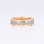 Load image into Gallery viewer, Gold and silver wavy band ring, featuring a polished rose gold exterior and textured silver center.