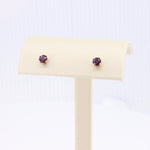 Load image into Gallery viewer, Grape Garnet Stud Earrings, 0.65cttw in 14K Yellow Gold