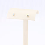 Load image into Gallery viewer, Aquamarine Stud Earrings with Press-Fit Flat Backs in Yellow Gold