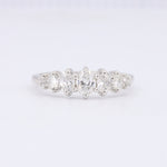 Load image into Gallery viewer, Graduated Oval & Round Diamond Ring, 0.75cttw in 14K White Gold