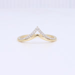 Load image into Gallery viewer, Double-Row Curved Diamond Ring in Yellow and White Gold