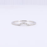 Load image into Gallery viewer, Curved Diamond Stackable Ring in White Gold