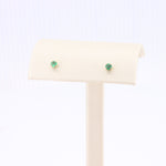 Load image into Gallery viewer, Emerald Stud Earrings, 0.20cttw in 14K Yellow Gold