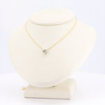 Load image into Gallery viewer, Aquamarine Pendant, 0.35ct in 14K Yellow Gold, 18 inch Chain
