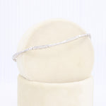 Load image into Gallery viewer, Diamond Cluster Station Line Bracelet in White Gold 7"