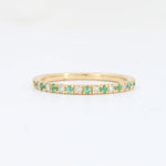 Load image into Gallery viewer, Emerald and Diamond Alternating Band, 0.14cttw Emerald with 0.20cttw Diamond in 14KY Yellow Gold - Kizer Cummings Jewelers