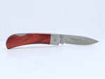 Load image into Gallery viewer, Damascus Steel Blade Lock back Knife w/Mother of Pearl and Lapis inlays -3" Closed - Kizer Cummings Jewelers