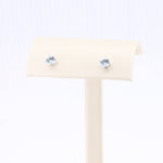 Load image into Gallery viewer, Aquamarine Stud Earrings in White Gold