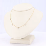 Load image into Gallery viewer, Bezel Set Diamond Station Necklace in Two Tone Gold