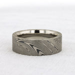 Load image into Gallery viewer, Matte Damascus Steel Ring With Hidden Pattern

