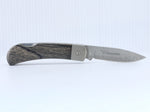 Load image into Gallery viewer, 3" Lockback Knife- Dinosaur Bone Inlay w/ Damascus Steel Blade