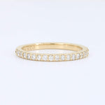 Load image into Gallery viewer, Gold band ring with sparkling round diamonds, elegant and timeless design, perfect for engagement or stacking.