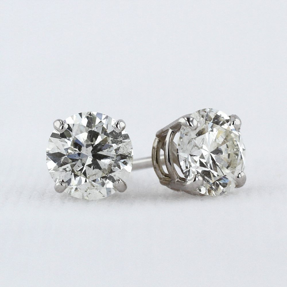Diamond Stud Earrings in White Gold - 2.07cttw