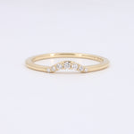 Load image into Gallery viewer, Curved Diamond Stackable Ring in Yellow Gold