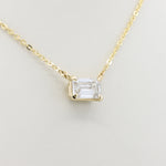 Load image into Gallery viewer, Lab-Grown Emerald Cut Diamond Necklace, 1.04ct in 14K Yellow Gold, 18 inch