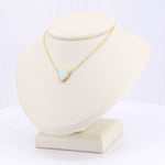 Load image into Gallery viewer, Trillion Australian Opal Bezel Necklace, in 14K Yellow Gold, 16–18 inch - Kizer Cummings Jewelers