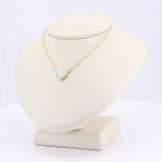 Load image into Gallery viewer, Trillion Australian Opal Bezel Set Necklace in Yellow Gold