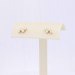 Load image into Gallery viewer, Australian Opal Cluster Stud Earrings, 0.33cttw in 14K Yellow Gold - Kizer Cummings Jewelers