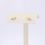 Load image into Gallery viewer, Australian Opal Cluster Stud Earrings, 0.33cttw in 14K Yellow Gold