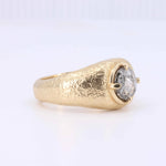 Load image into Gallery viewer, Salt and Pepper Diamond Dome Ring, 1.83ct Rose Cut Diamond in 14K Yellow Gold - Kizer Cummings Jewelers