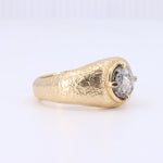 Load image into Gallery viewer, Salt and Pepper Diamond Textured Dome Ring in Yellow Gold