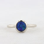 Load image into Gallery viewer, Round Opal Doublet Ring in White Gold
