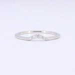 Load image into Gallery viewer, Curved Diamond Band, 0.08cttw in 14K White