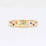 Load image into Gallery viewer, Rainbow Gemstone Ring, Multi Natural Gemstones Star-Set in 14KY Yellow Gold - Kizer Cummings Jewelers