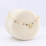 Load image into Gallery viewer, Mini Tourmaline Bead and Heart Charm Bracelet in Yellow Gold