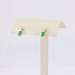 Load image into Gallery viewer, Diamond with Emerald Drops Stud Earrings in Yellow Gold
