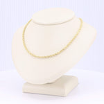 Load image into Gallery viewer, Elegant gold twisted rope necklace displayed on a cream-colored bust, perfect for any occasion.