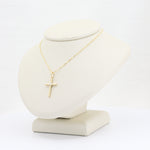 Load image into Gallery viewer, Diamond Accent Cross Pendant, 0.06ct in 14K Yellow Gold, 18 inch Chain