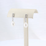 Load image into Gallery viewer, Freshwater Pearl Paperclip Drop Earrings in Sterling Silver