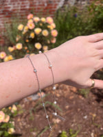 Load image into Gallery viewer, Silver bracelet featuring pearls and crystal accents, elegant design perfect for casual or formal occasions.