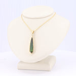 Load image into Gallery viewer, Mother Earth Green Tourmaline with Diamond Accent Necklace in Yellow Gold
