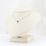 Load image into Gallery viewer, Ruby Solitaire Slide Pendant, 0.28ct in 14K White Gold, 18 inch Chain - Kizer Cummings Jewelers