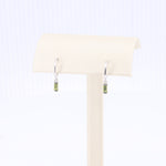 Load image into Gallery viewer, Peridot Drop Huggie Earrings in White Gold