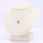 Load image into Gallery viewer, Sapphire Quatrefoil Pendant, 0.31cttw in 14K Yellow Gold, 18 inch Chain - Kizer Cummings Jewelers