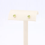 Load image into Gallery viewer, Peridot Stud Earrings in Yellow Gold