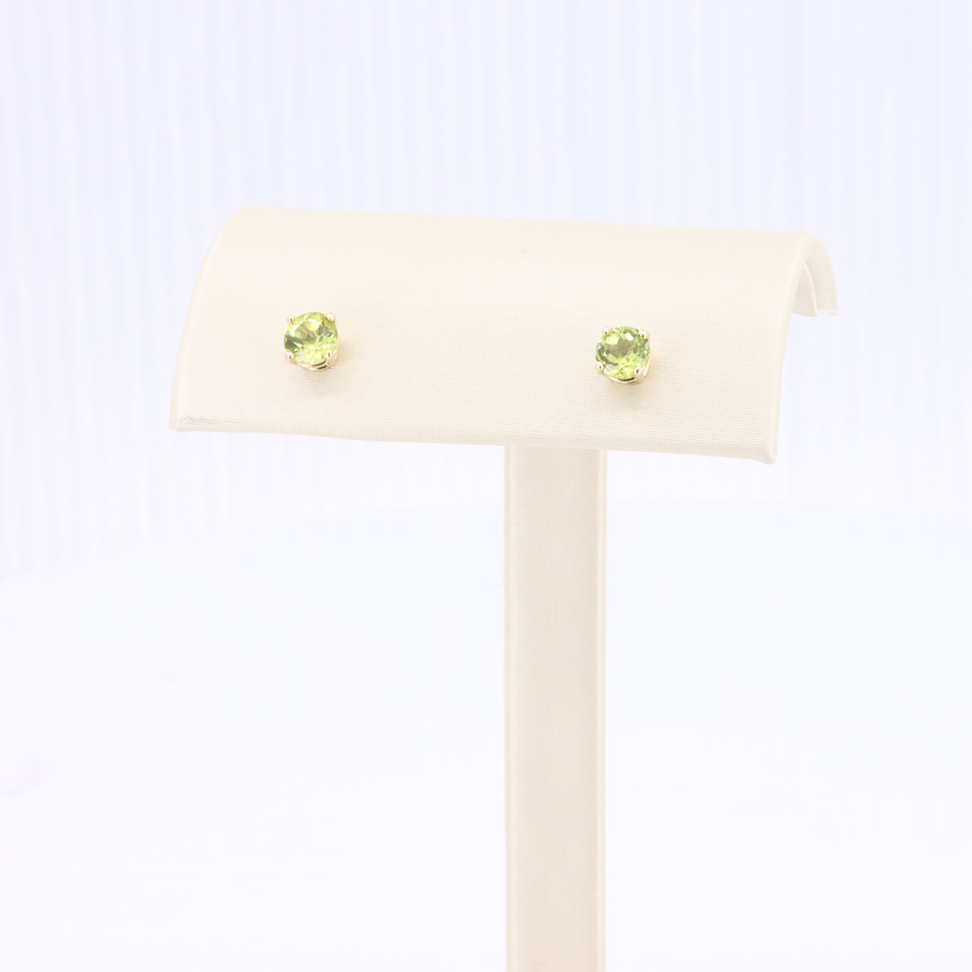 Peridot Stud Earrings in Yellow Gold