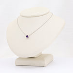 Load image into Gallery viewer, Amethyst solitaire pendant in white gold on an 18-inch chain
