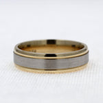 Load image into Gallery viewer, Yellow Gold Edge with Matte White Gold Center Band
