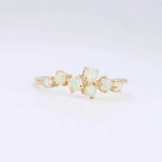 Load image into Gallery viewer, Australian Opal Cluster Ring, 0.30cttw Light Opals in 14K Yellow Gold - Kizer Cummings Jewelers