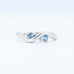 Load image into Gallery viewer, Aquamarine Wave Ring in White Gold