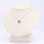 Load image into Gallery viewer, Copper Garnet Quatrefoil Pendant, 0.50cttw in 14K Yellow Gold, 18 inch Chain - Kizer Cummings Jewelers