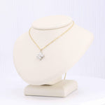 Load image into Gallery viewer, Diamond Quatrefoil Pendant, 1.05cttw in 14K White Gold, 18 inch 14K Yellow Gold Chain - Kizer Cummings Jewelers