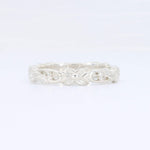 Load image into Gallery viewer, Sterling silver ornate band ring with intricate scroll design, perfect for elegant everyday wear.